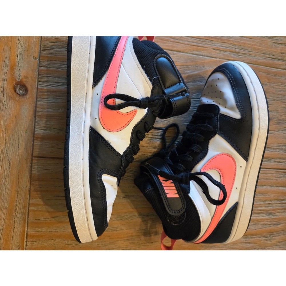 Nike Court Borough Mid 2, Style# CD7782-005, color: Black/White/Neon Pink