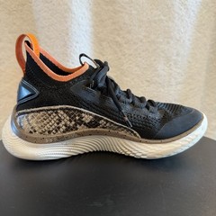 Under Armour Curry Flow 8 Snakeskin Basketball Shoes Black/Orange Size 3.5Y