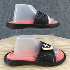 Under Armour Ignite Slides Flat Sandals Youth 4 Black Pink Open Toe Casual