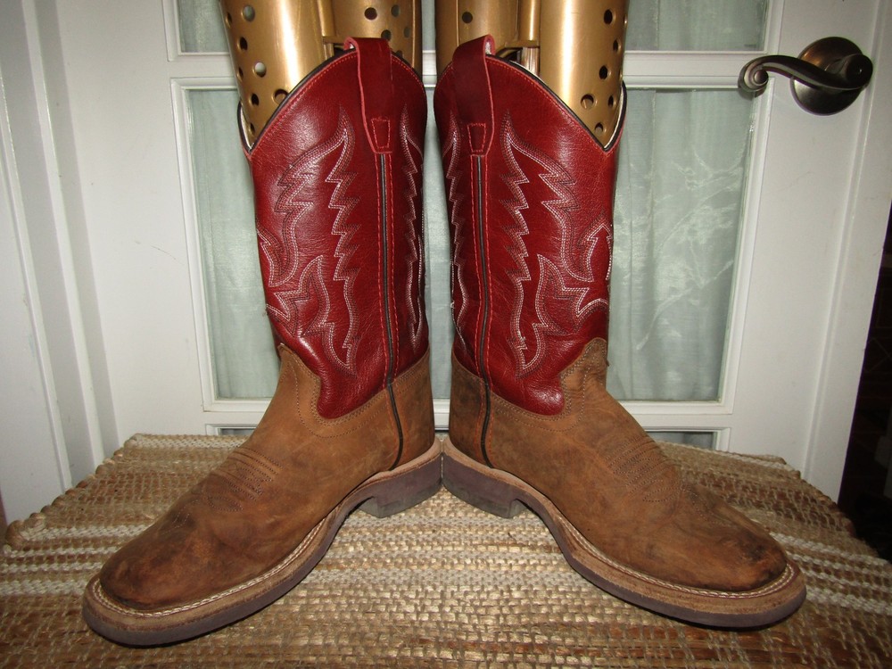 Cody James BSC1889 Burgundy Leather Pull On Square Toe Western Boots Youth 5 D