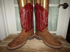 Cody James BSC1889 Burgundy Leather Pull On Square Toe Western Boots Youth 5 D