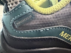 🏔️Merrell Moab Speed Low Waterproof Hiking Shoes Deep Green/Black Kid Sz:10.5