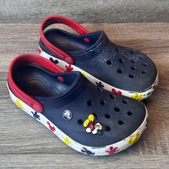 Crocs Mickey Mouse Clogs Kids Size J3 Disney Slip On Sandals Water Summer FLAW
