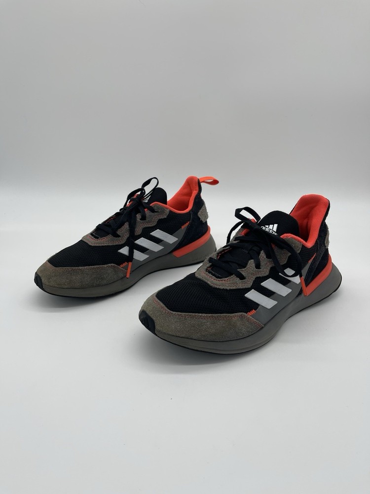 Adidas RapidaRun Elite J Sneaker EG6911 Youth Sz 5.5 Neon Black Gray Suede Shoe