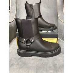 Art Class Crosby Black Harness Boots Kids Size 5 Side Zip Moto Biker Boot