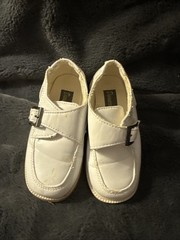 Toddler White Danuccelli Italy Patent Leather Dress Shoes Sz 6 Buckle