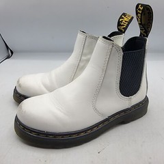 Dr. Martens Junior Size 11 White Smooth Leather Chelsea Boots Walking 2976J