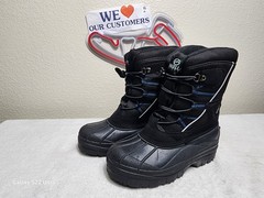 Magellan Outdoors Kids Winter Snow Boots Black Pull-On Thinsulate Size 3