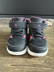 Jordan Flight Toddler High Top Sneaker Black Pink White Hook & Loop US 5C