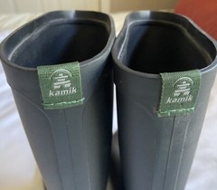 Kamik Black/Gray Stomp Waterproof Rubber Rain Boots Youth Kids/Boys/Girls Size 4