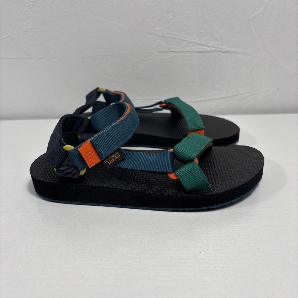 Teva Original Universal Kids Sz 2 Multi Color Hook And Loop Sandals NEW