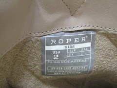 Roper Brand Youth Size 2 M Red Zebra Print Cowboy Western Boots