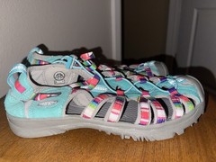 Keen Whisper Waterproof Turquoise Strips Hiking Sandals Youth Size 5 EU 37
