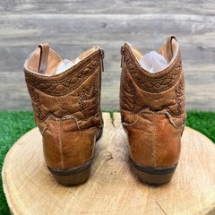 Rodeo Ropers Youth – Size 3M – Tan Ankle Zipper Faux Boots Jessie