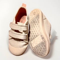 Cat & Jack Unisex Kids Sneakers Ivory Canvas Hook & Loop Adjustable Strap 9