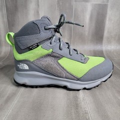 The North Face Jr Hedgehog Hiker II Mid Youth Size 5 Gray Green Hiking Boots
