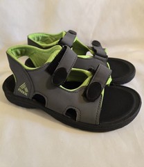 RBX Kids Gray & Neon Green Double Strap Sandals (Walking, Water & Hiking) Size 3