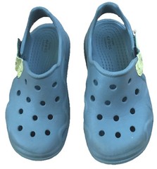 Crocs Iconic Comfort Gray Clog Strapped Sandal Kids Size C 10