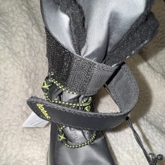 Totes Bailey Snow Boot Unisex Kids Black Gray Neon Yellow Faux Fur 13M