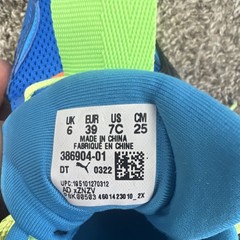 PUMA 386904-01 Running System Mesh Sneakers Unisex Kids Blue Neon Green 7C