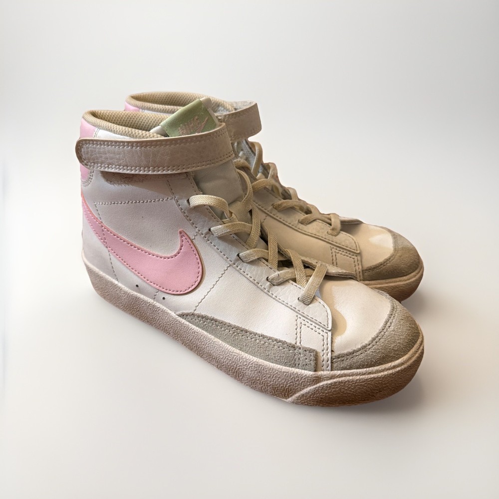 Nike Blazer Mid 77 White Pink Mint Green DA4087-106 High Top Shoes Kids Size 3Y