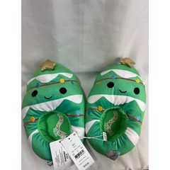 Squishmallows Christmas Tree Plush Slippers Green Kids Size 4/5 Carol F16806138
