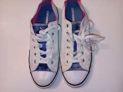 Converse All Star Double Tongue Sneakers/Shoes (654339F) White/Blue Junior Sz 6