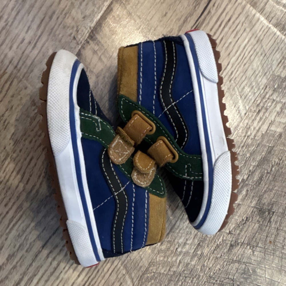 VANS Sk8-Mid Reissue V MTE Kids Unisex Suede Sneakers Blue Green Brown Size 5.5