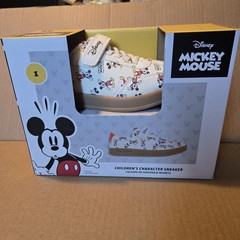 Disney Mickey Mouse Character White Sneakers Children Size 1