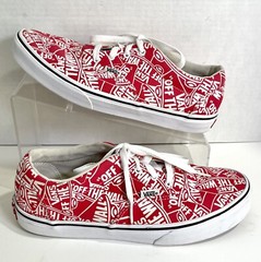 VANS“OFF THE WALL“ 721356 Red White Logo Skater Shoes Sneakers Kids Sz 6.5 US