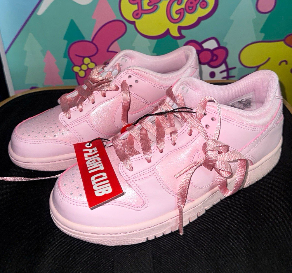 Nike Dunk Low SE (GS) Pink Leather Low Top Sneakers Youth US 5.5 New