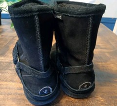 Bearpaw Winter Boots Youth Size 5 Black Emma Suede Wool Blend