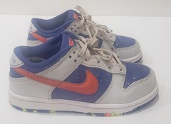 Kids Nike Dunk Low Gs Paint Splatter Sneakers Shoes Dust Orange Blue Size 12