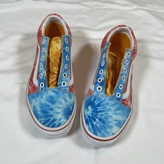 Vans Old School Unisex Juniors Tie Dye Block Multicolor Shoes Sz 4 Missing Lace