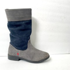 Marc Joseph New York Suede Tall Riding Boots Unisex Kids Size 2 Blue Gray GRYNS