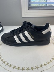 Adidas Superstar Core Black White Sneaker Youth 7, Womens 8.5, Mens 7