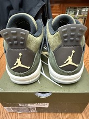 Air Jordan 4 Olive Craft Retro SE Sneaker Green, Size 6.5Y