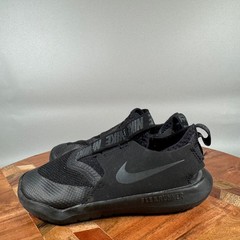 Nike Flex Runner Triple Black Kids Slip On Running Shoes AT4665-003 Size 10C