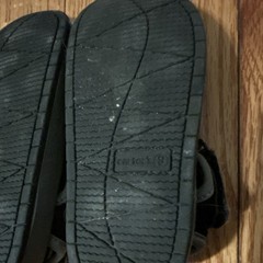 Carters Black Strappy Hook & Loop Kids Sandals Size 8 Open Toe Flat