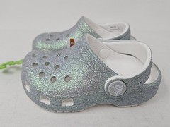 Crocs Classic Iridescent Glitter Clogs, Little Kids/Toddler, 210985-100, NEW!