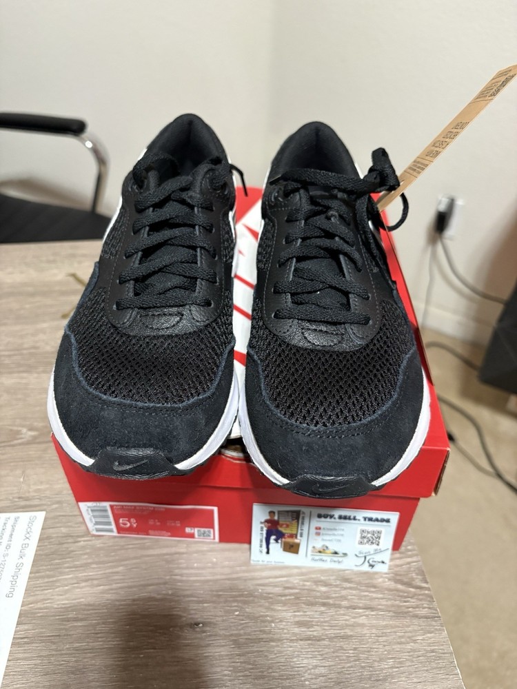 Size 5.5Y / 7W – Nike Air Max SYSTM Low Black Wolf Grey
