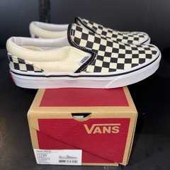 VANS Asher Checkerboard – classic slip on vn000zbueo1 Kids SIZE 3 NEW