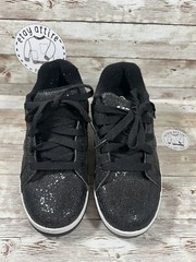 Kids Size 5Y Heelys Split Skater Casual Shoes Black Glitter