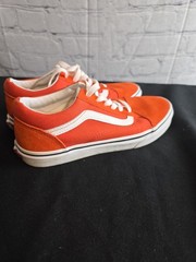 Orange White Vans Old Skool Trainer Kids 6, Can Fit Adult Womens US 7 Very Clean