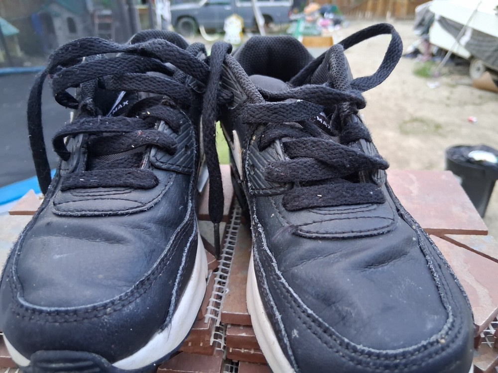 GRADE SCHOOL NIKE AIR MAX 90_BLACK/WHITE-BLACK HF6358-002-SIZE 1