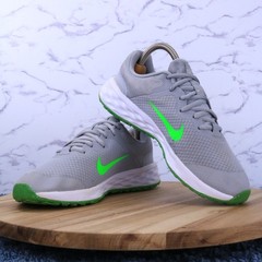 Nike Revolution 6 GS Mesh Running Low Shoes Gray Green DD1096-009 Youth Size 5Y