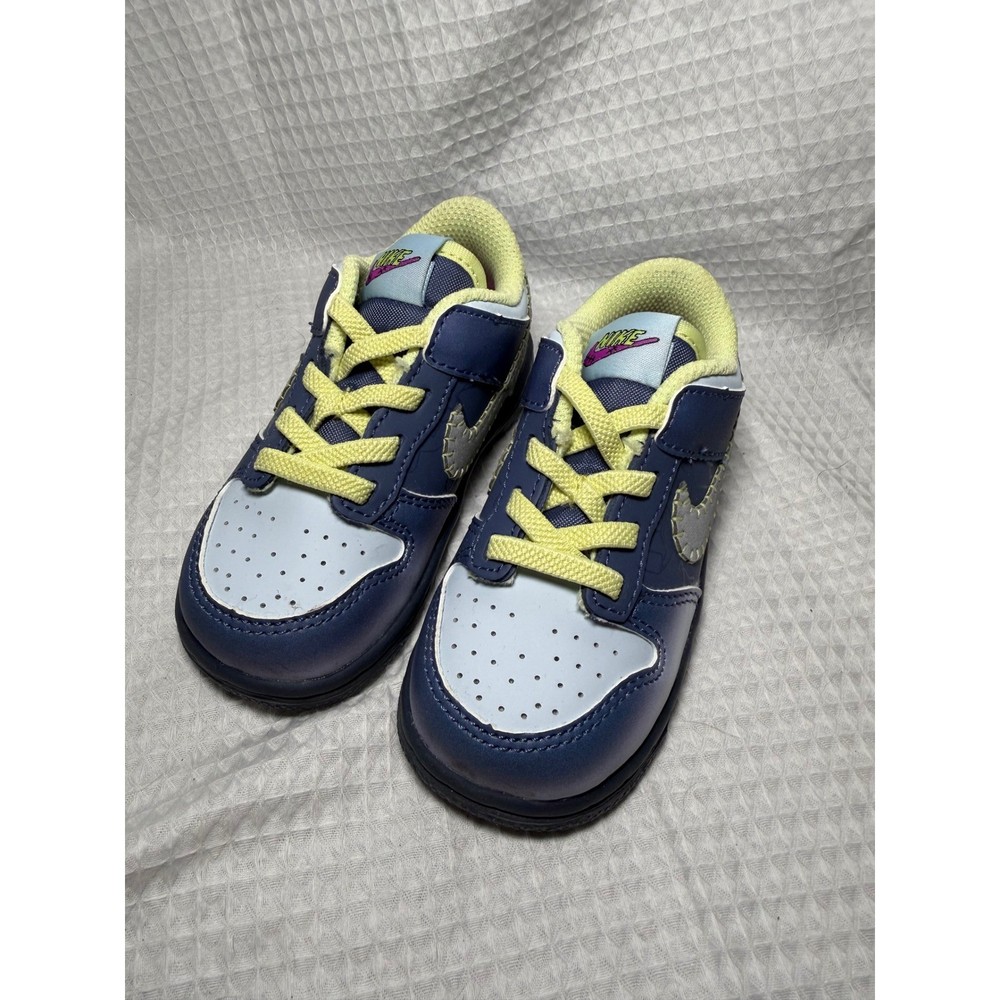 Nike Dunk Low SE I Am Fearless Midnight Navy Citron Toddler Size 7C FB8028-491