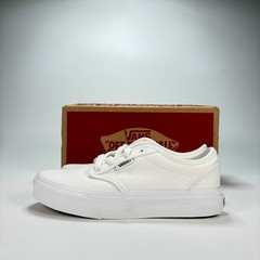 Vans Atwood White Classic Canvas Lace Up Low Top Skate Shoes Sneakers Youth Sz 1