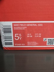 Nike Field General (GS) Black/White Suede Low Top Unisex Kids Sneakers 5.5Y