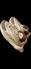 Adidas Ozelia sneaker in a beige/brown/orange colorway. Kid 13k